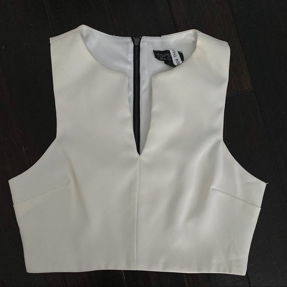 white formal crop top